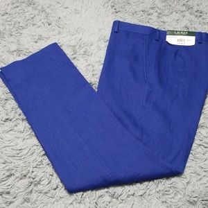 🔥6/$25 NWT Ralph Lauren 100% linen blue pants